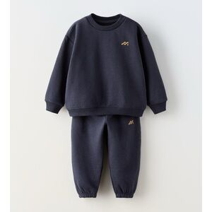Zara Kids Navy Blue Sweatshirt and Joggers Set